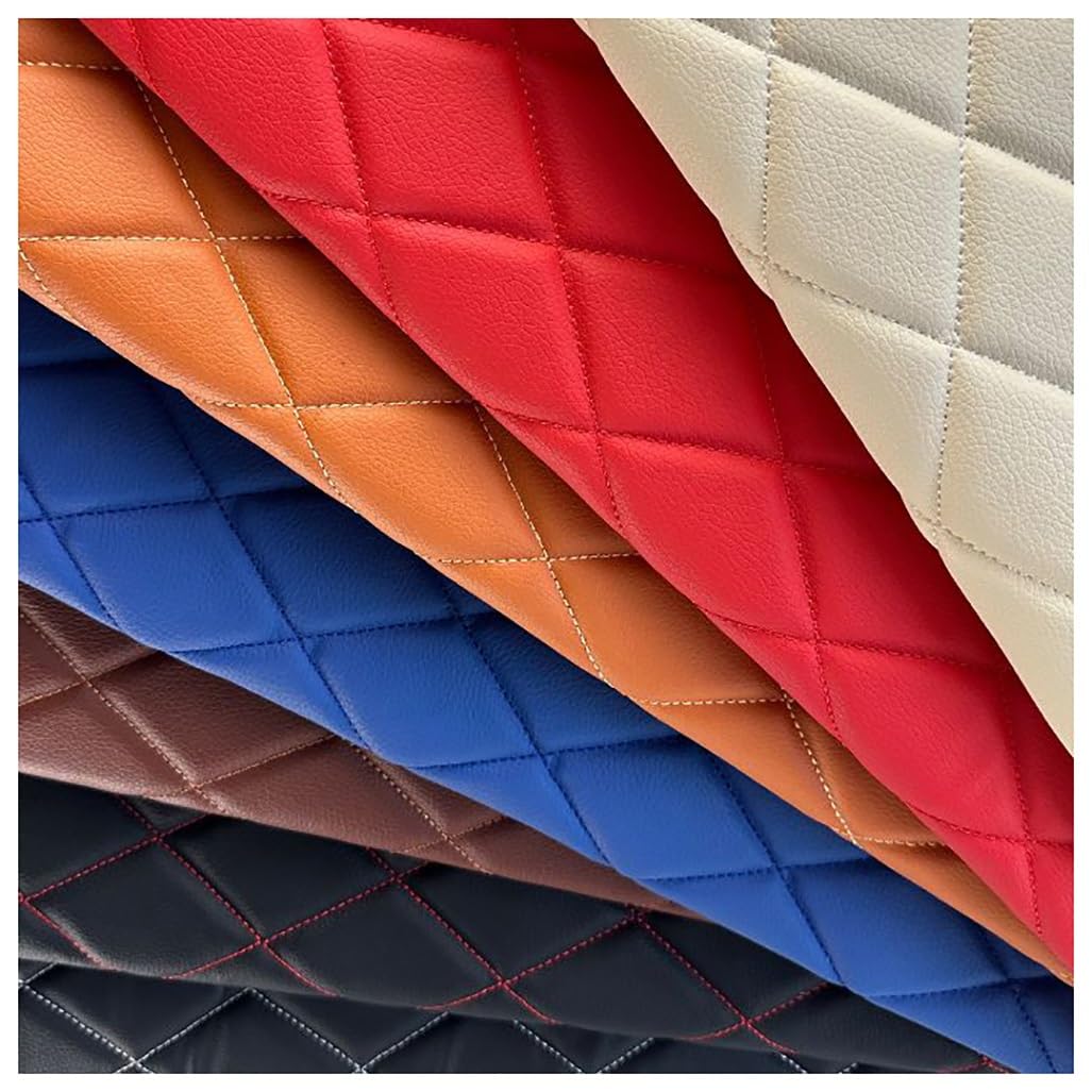 Amazon.com: Quilted Faux Leather Vinyl PVC Leather Fabric